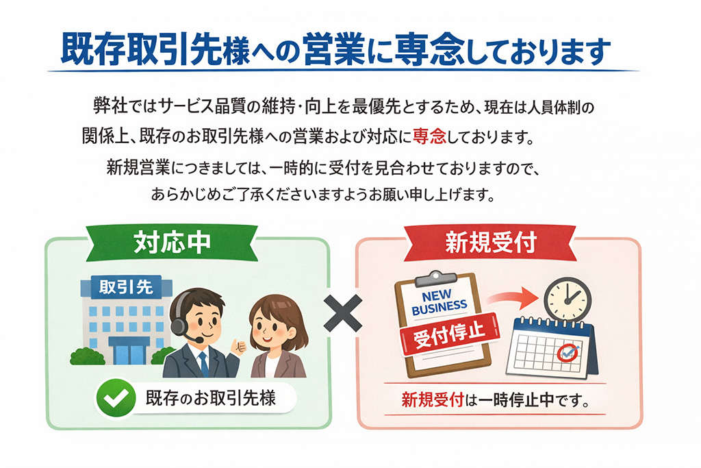 新規受付一時中止